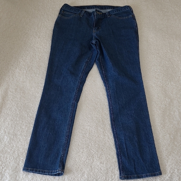 Carhartt Relaxed Fit Women's Jeans Sz 8 Inseam 30" Stretch Classic Blue 5 Pocket - Picture 3 of 7